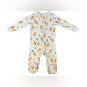 Pact Cream Footed One-Piece with Gingerbread Print